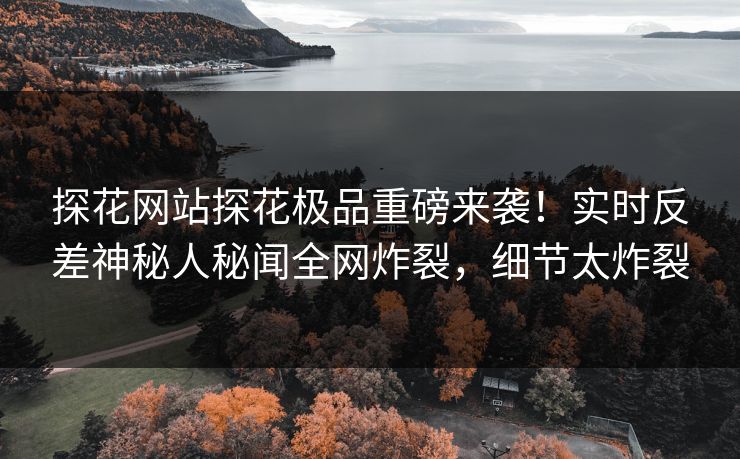 探花网站探花极品重磅来袭！实时反差神秘人秘闻全网炸裂，细节太炸裂  第1张