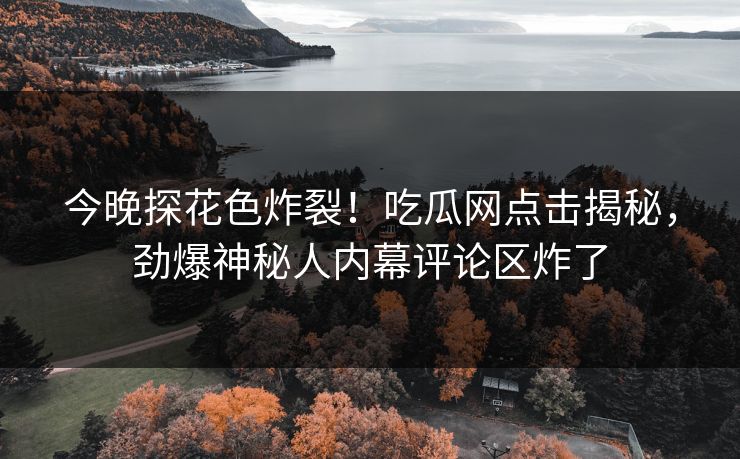 今晚探花色炸裂！吃瓜网点击揭秘，劲爆神秘人内幕评论区炸了