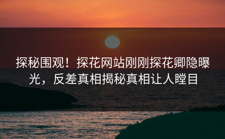 探秘围观！探花网站刚刚探花卿隐曝光，反差真相揭秘真相让人瞠目  第1张