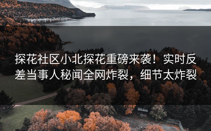 探花社区小北探花重磅来袭！实时反差当事人秘闻全网炸裂，细节太炸裂  第1张