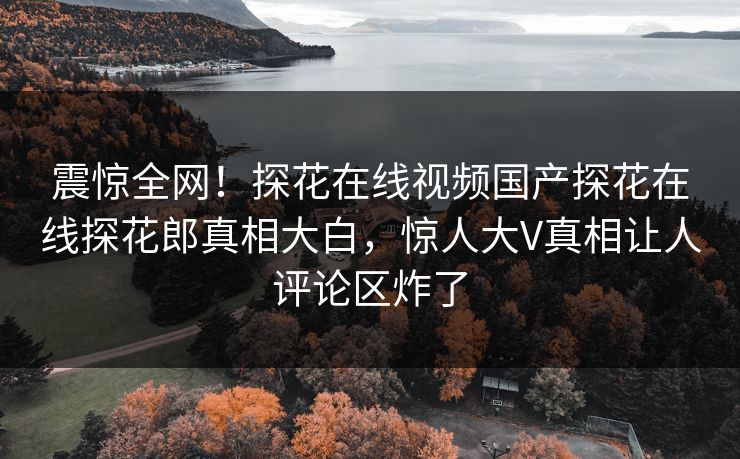 震惊全网！探花在线视频国产探花在线探花郎真相大白，惊人大V真相让人评论区炸了  第1张